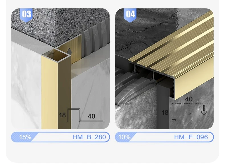 hero metal recommends alimunum suare tile trim and aluminum anti-slipstair nosing hero metal recommends alimunum suare tile trim and aluminum anti-slipstair nosing